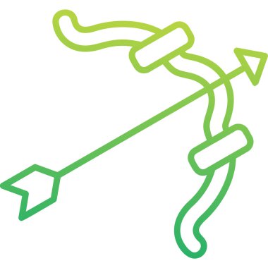 Yay ve Ok ağ simgesi, vektör illüstrasyonu