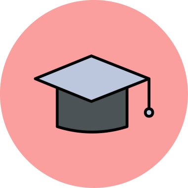 mezuniyet şapkası, web simgesi basit illüstrasyon