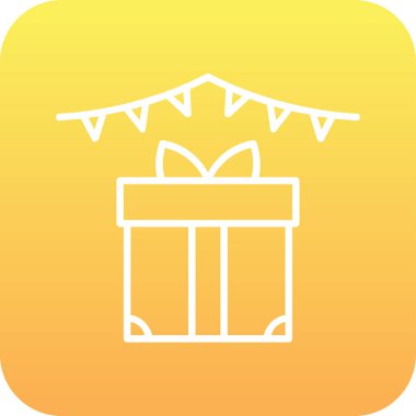 Hediye. Web simgesi basit illüstrasyon