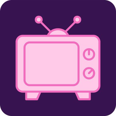 televizyon simgesi, basit vektör illüstrasyonu