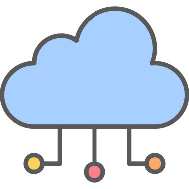 bulut hesaplama ağ simgesi, vektör illüstrasyonu 