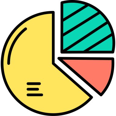 Pasta çizelgesi simgesi, vektör illüstrasyonu 