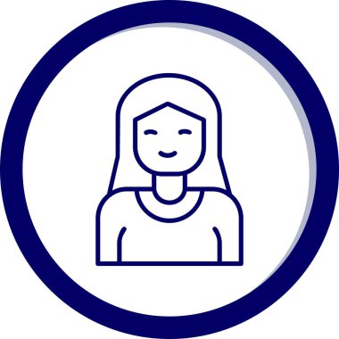 kız ana hatları ikon vektör illüstrasyonu 