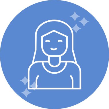 kız ana hatları ikon vektör illüstrasyonu 