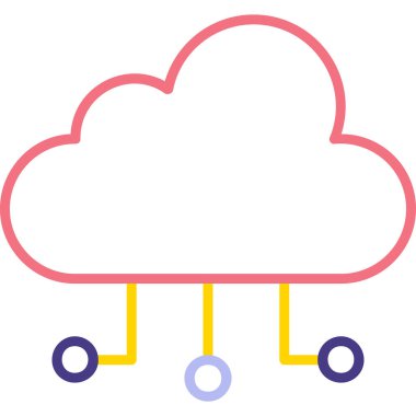 bulut hesaplama ağ simgesi, vektör illüstrasyonu 