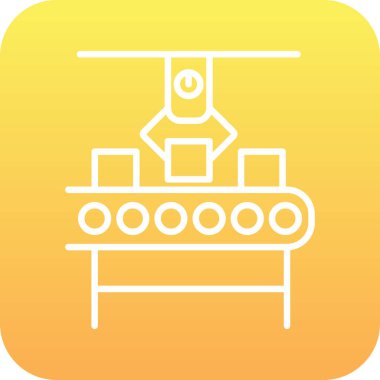 Üretim süreci simgesi, vektör illüstrasyonu basit tasarım