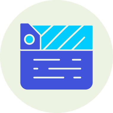 Alkış tahtası simgesi. Film yapma işareti, vektör illüstrasyonu