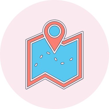 harita simgesinin vektör illüstrasyonu 