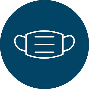 Tıbbi maske ikonu, düz stil. vektör illüstrasyonu 