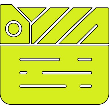 Alkış tahtası simgesi. Film yapma işareti, vektör illüstrasyonu