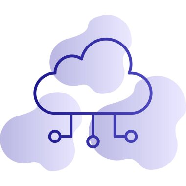 bulut hesaplama ağ simgesi, vektör illüstrasyonu 