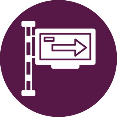 Tek Yol İşaret Ağı simgesi, vektör illüstrasyonu