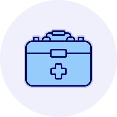 İlk Yardım Kit web simgesi, vektör illüstrasyonu 