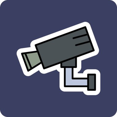 Bir CCTV kamerasının vektör simgesi, illüstrasyon  