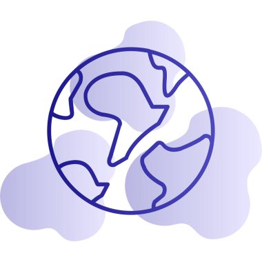 toprak küresi simgesi, vektör illüstrasyonu basit tasarım