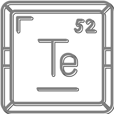 Tellurium modern simgesinin vektör illüstrasyonu                      