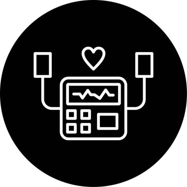 Defribillator simgesi, basit vektör illüstrasyonu