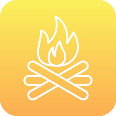 şenlik ateşi simgesi, ağ basit illüstrasyon