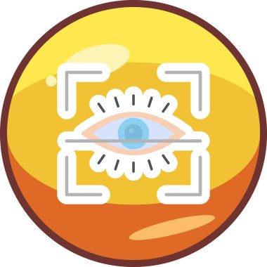 Göz Tarama Ağı simgesi, vektör illüstrasyonu. Tarama çerçevesi vektör ana hatları işaretli dijital göz