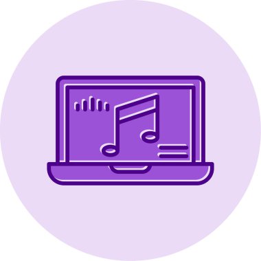 dizüstü bilgisayar vektör illüstrasyonu üzerine nota