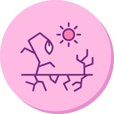 Kuraklık web simgesi, vektör illüstrasyonu, beyaz arkaplanda izole edilmiş küresel ısınma işareti 