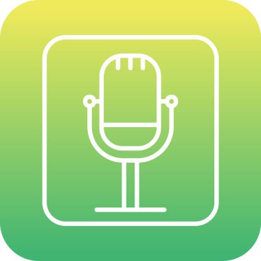 Retro mikrofon simgesi, vektör çizim 