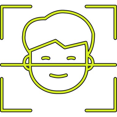 Yüz Tanıma simgesi, vektör illüstrasyonu basit tasarım