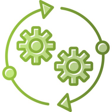 İlerleyin, vitesler. Web simgesi basit illüstrasyon