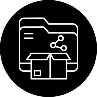 Dropbox ve depolama simgesi, vektör illüstrasyonu 