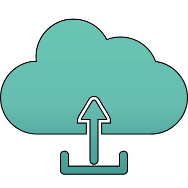 Bulut simge vektör çizim upload          