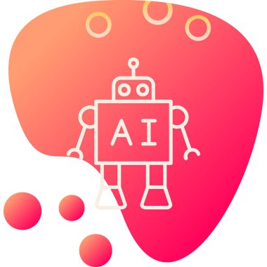 Ai Robot Web simgesi, vektör illüstrasyonu 