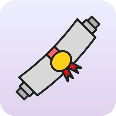 mezuniyet kurdelesi, web simgesi basit illüstrasyon