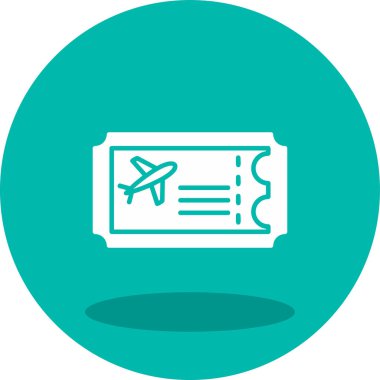 Uçak Bilet simge vektör çizim