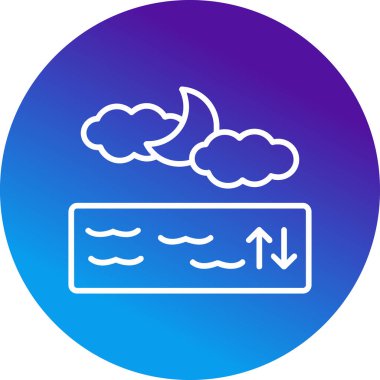 Bir bulut ve ay simgesinin vektör çizimi