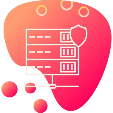 Sunucu Koruma Ağı simgesi basit illüstrasyon              