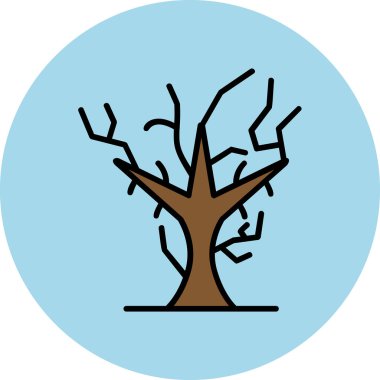 Kuru Ağaç ikonu, vektör illüstrasyonu