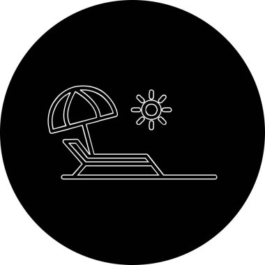 Yaz tatili, plaj ikonu, vektör illüstrasyonu