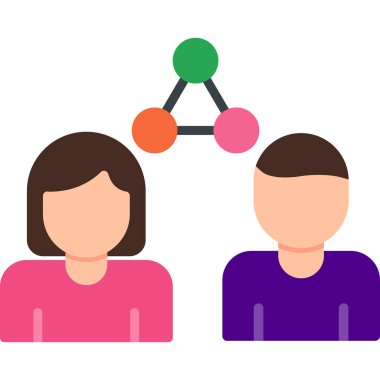 bir grup insan, konsept simgesini paylaşıyor.