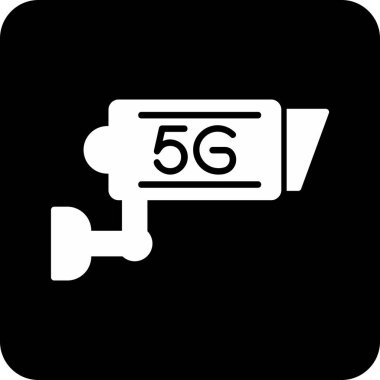 5g CCTV Kamera simgesi doldurulmuş özet biçimi 