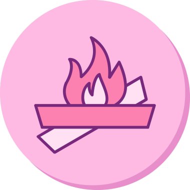 şenlik ateşi simgesi, ağ basit illüstrasyon