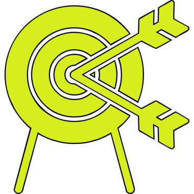 Oklu ağ simgesi olan hedef basit illüstrasyon