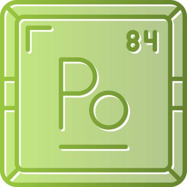 Polonyum modern simgesinin vektör çizimi                      