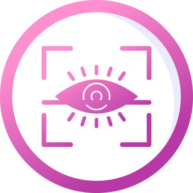 Göz Tarama Ağı simgesi, vektör illüstrasyonu. Tarama çerçevesi vektör ana hatları işaretli dijital göz