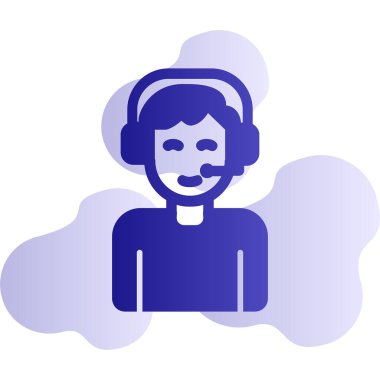 çağrı merkezi operatör simgesi illüstrasyonu 