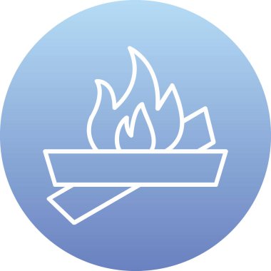 şenlik ateşi simgesi, ağ basit illüstrasyon