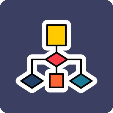 Akış Çizelgesi simgesi, vektör illüstrasyonu             