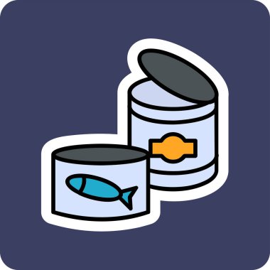 Konserve yemek ikonu. Web için basit illüstrasyon simgesi