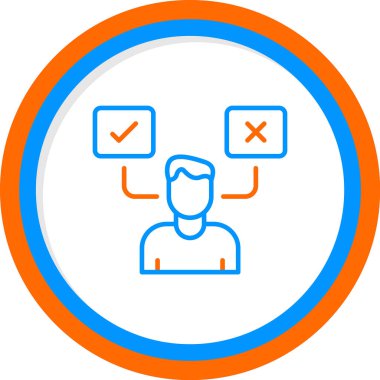 Karar İşaretleyici simgesi, vektör illüstrasyonu