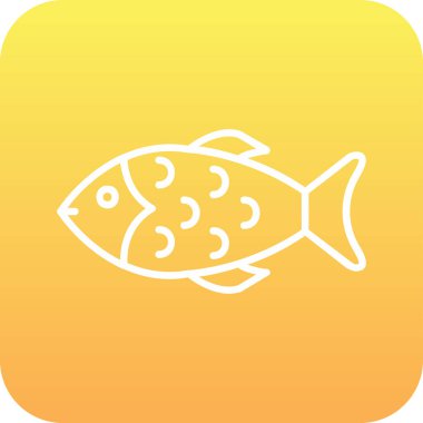 Balık. Web simgesi vektör illüstrasyonu 