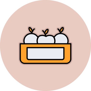 Kutudaki elmaların vektör illüstrasyonu 